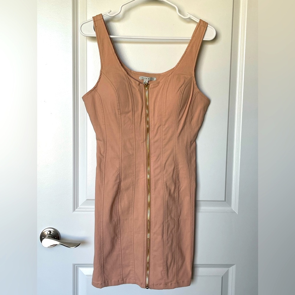 Haute Monde Jean Fabric Stretch Zip-up Dress